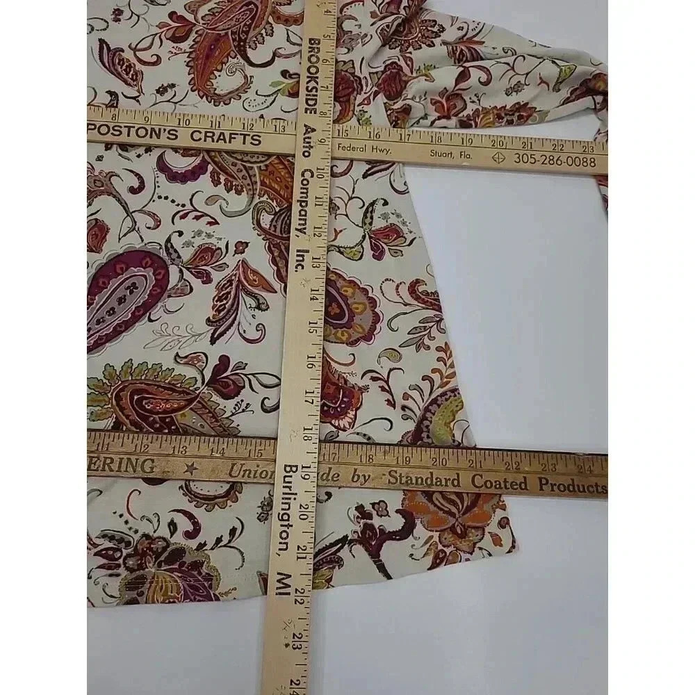 J. Jill Shirt Women's Size Small Paisley Long Sleeve - Picture 3 of 9